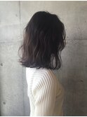 波巻きミディボブ×アメジストブラウン
