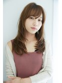 ロング/顔周りレイヤー/韓国風/韓国ヘア/レイヤーカット/抜け感