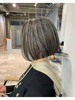 フィルムス 横浜(FILMS) デジタルパーマレイヤーカット顔周り前髪ショートボブ/横浜