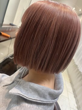 インセンス 用賀店(insence) ピンクベージュ/切りっぱなしボブ/ハイトーン