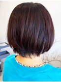20代30代40代髪質改善カラーピンクブラウンショートボブ透明感