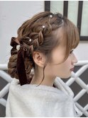 着物　推し活　　ロング　へアメ　ヘアセット　ひつじヘア　大阪