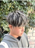 メンズ×ホワイトメッシュカラー