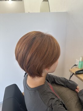 ライフ 四条畷店(Lyfe) ダブルカラーオレンジカラー_似合わせカットショートボブ_465