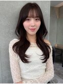 ■ミニウルフレイヤーカット顔周り前髪韓国ミディアムロング16