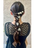 結婚式お呼ばれ編みおろし／ヘアセット/ふわふわ/アレンジ