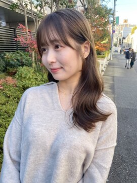 ノラ ヘアーサロン(NORA HAIR SALON) ナチュラル小顔前髪あり後れ毛サイドバング結べるボブくびれヘア