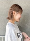 大人ガーリーダークアッシュ小顔ヘア似合わせカット