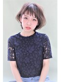 【ノーブルショート】斜めバング×サファリベージュ