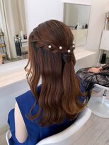 シュエット(Chouette)&nbsp;ウェーブ巻きハーフアップ/結婚式/二次会/お呼ばれ