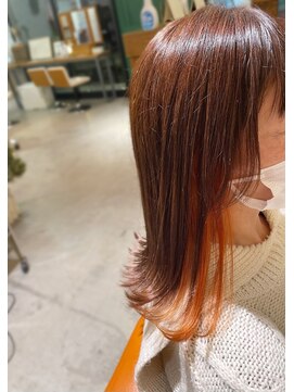 バルオン(BAR:ON) 【BAR:ON】インナーカラー×オレンジカラー