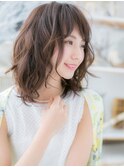 バレイヤージュ斜めバング小顔ラフニュアンスh2越谷20代30代40代