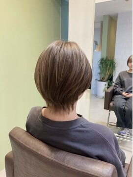 ヘアープロデュース フラックス(HAIR PRODUCE flux) 髪質改善カラー×ミルクティーベージュ【西淀川区,出来島,】