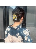 浴衣ヘアセット/浴衣ヘアアレンジ/浴衣着付け/花火着付け