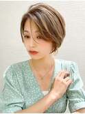 ハンサムショート／アップバング／韓国風／30代40代50代