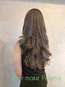 プレナ(hair make Purena) ハイライト、グレージュカラー
