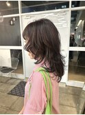 ミディアムレイヤーウルフ/暖色カラー