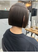 【GEEKS渋谷】切りっぱなしボブ/小顔カット/グレージュ/透明感