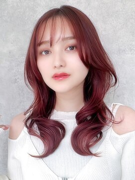 ラフィス ヘアーピュール 梅田茶屋町店(La fith hair pur) 【La fith】韓国風×フォワード巻き×チェリーピンク