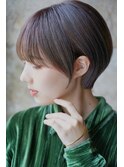 大人可愛い20代30代40代黒髪前下がりショートボブ丸みショート◎