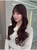 市野瀬裕奈/ピンクラベンダー/前髪顔周りカット/ぱっつん前髪