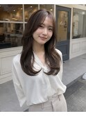 透明感ブラウン×ナチュラルロングレイヤー