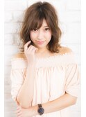 10代ゆるふわウェーブ×エアリーカールのふわミディ外はねロブ♪