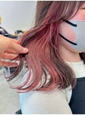 グレーベージュ_レイヤーロング_インナーカラーイヤリングカラー