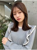 ボブ/大人かわいい/フェザーバング/透け感グレージュ