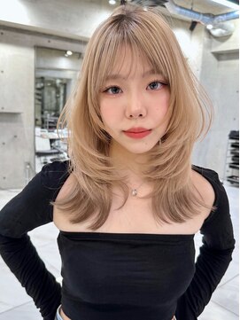 サイン 渋谷(SIGN) ザクザクレイヤーカット巻き方簡単ミディアムロング韓国表参道