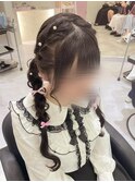 編みおろしツイン/梅田ヘアセット