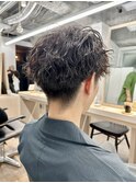 ツイストスパイラルパーマメンズマッシュ刈り上げ　奥東巧真