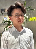 アップバング　刈り上げ　メンズミディアム　メンズカット