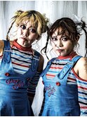 ハロウィン特殊メイク☆推し活推しカラーヘアセットヘアメイク