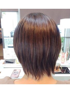 エノモト(ENOMOTO) 酸性縮毛矯正×透明感カラーココアブラウン美シルエット30代40代