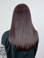 シオン(shion)&nbsp;おくれ毛暗めカラーブリーチ韓国ヘアロング_ba559431