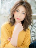 大人かわいい小顔センターパートシャギーボブh4越谷20代30代40代