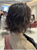 癖を生かしてクシャボブスタイル