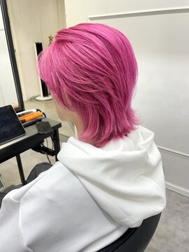 シーン(seen) 【ピンクカラー】メンズウルフカットウルフレイヤー中性ウルフ