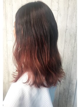 コピーヌ 高田馬場店(Copine) ゆるウェーブ×ボルドーレッド3Dカラーグラデーション☆