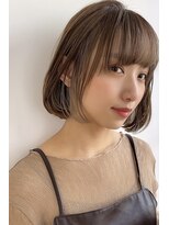 エールバイボヌール(Ere by Bonheur)&nbsp;小顔ボブ×インナーカラー　ブラウンベージュ