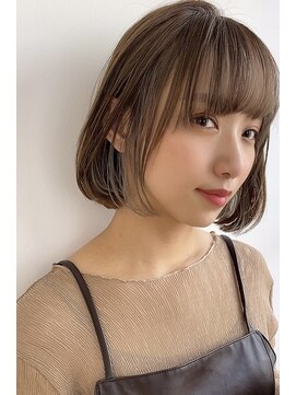 エールバイボヌール(Ere by Bonheur) 小顔ボブ×インナーカラー　ブラウンベージュ
