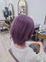 アーシェ 横浜店(A'SHE)&nbsp;外ハネ　ブリーチ　ピンクラベンダー