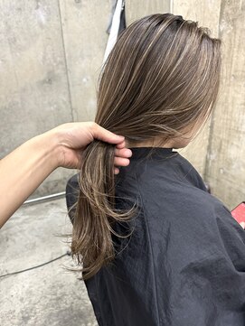 ヘアカロン 熊本本店(Hair CALON) 大人ハイライトダブルカラーケアブリーチインナーカラーベージュ