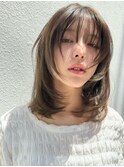 レイヤーボブワンカール姫カットシアーカラーセミディ