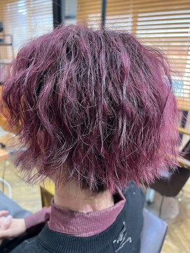 オーブ ヘアー リリー 博多2号店(AUBE HAIR lily) ベリーピンクカラー!