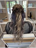 【お出かけヘア♪】ハーフアップお団子ヘアセット