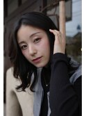 アッシュ系艶カラー/暗髪/透明感/グレージュアッシュ/20代30代