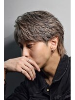 メンズオルズ 渋谷(MEN'S ALLZ)&nbsp;ローライトカラーセンターパートフェザーショートメンズウルフ