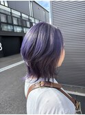 ウルフカット＋パープルカラー